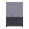Kleiderschrank Doros Thorn Anthrazit/Grau 3 Türen 3 Schubladen Böden 135x51,6x200 (44900522)