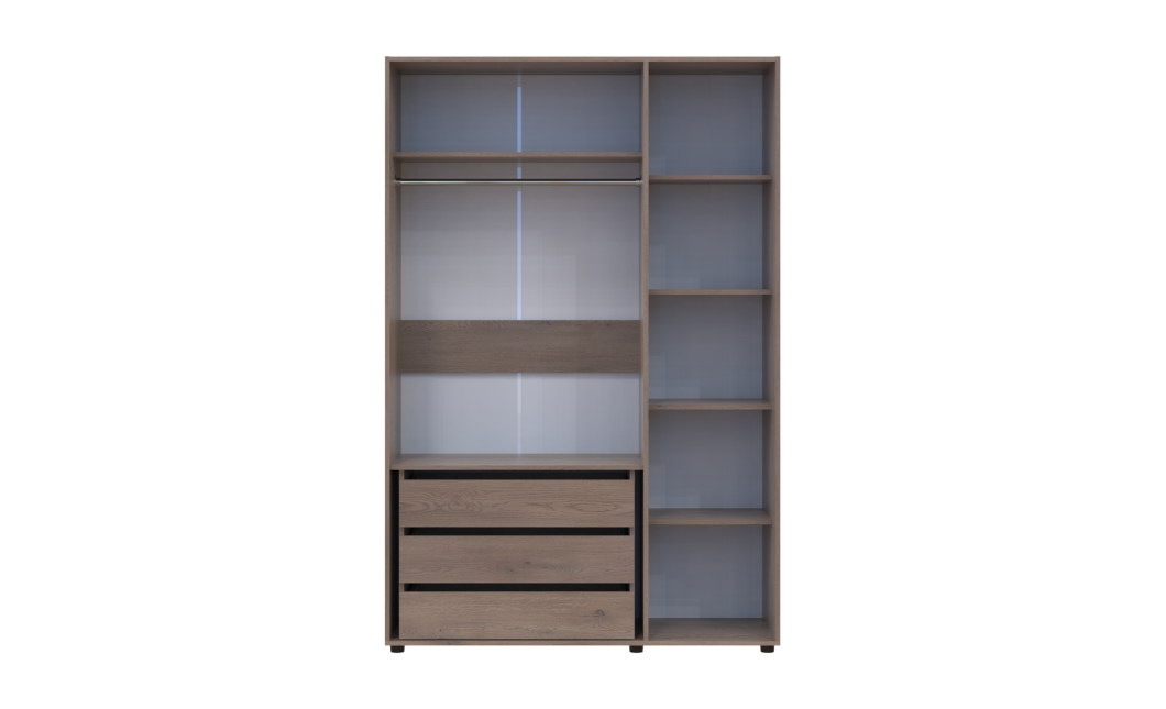 Kleiderschrank mit Schubladen Doros Kasper Cremona Cannolo 3 Türen 135x48x204 (42005560)