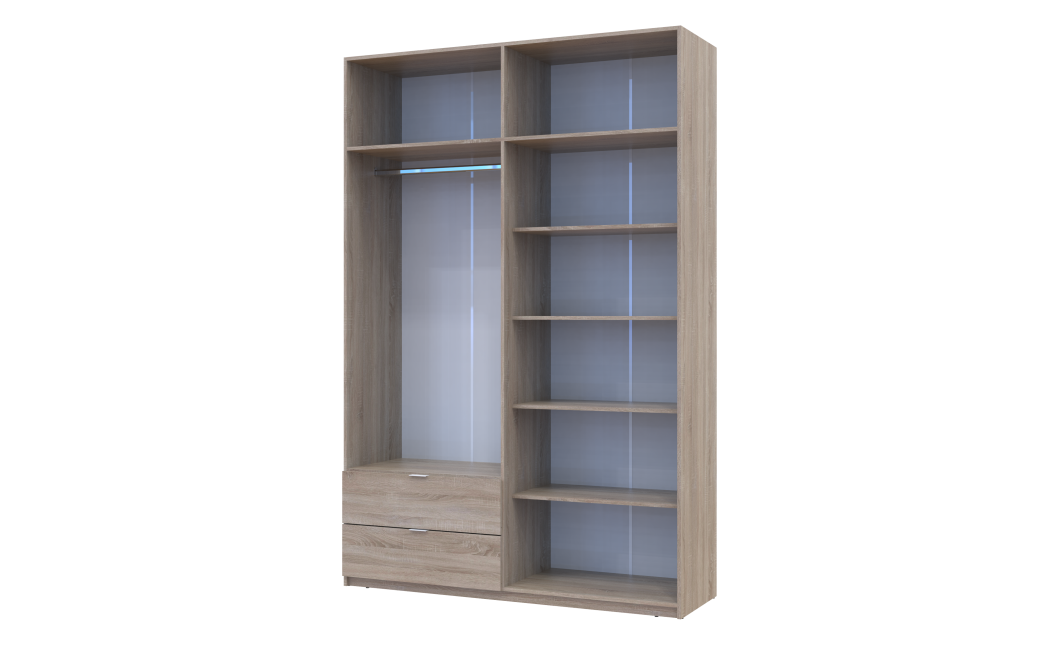 Kleiderschrank Doros Lukas mit Drehtüren Sonoma Eiche 160x50x240 (80737730)