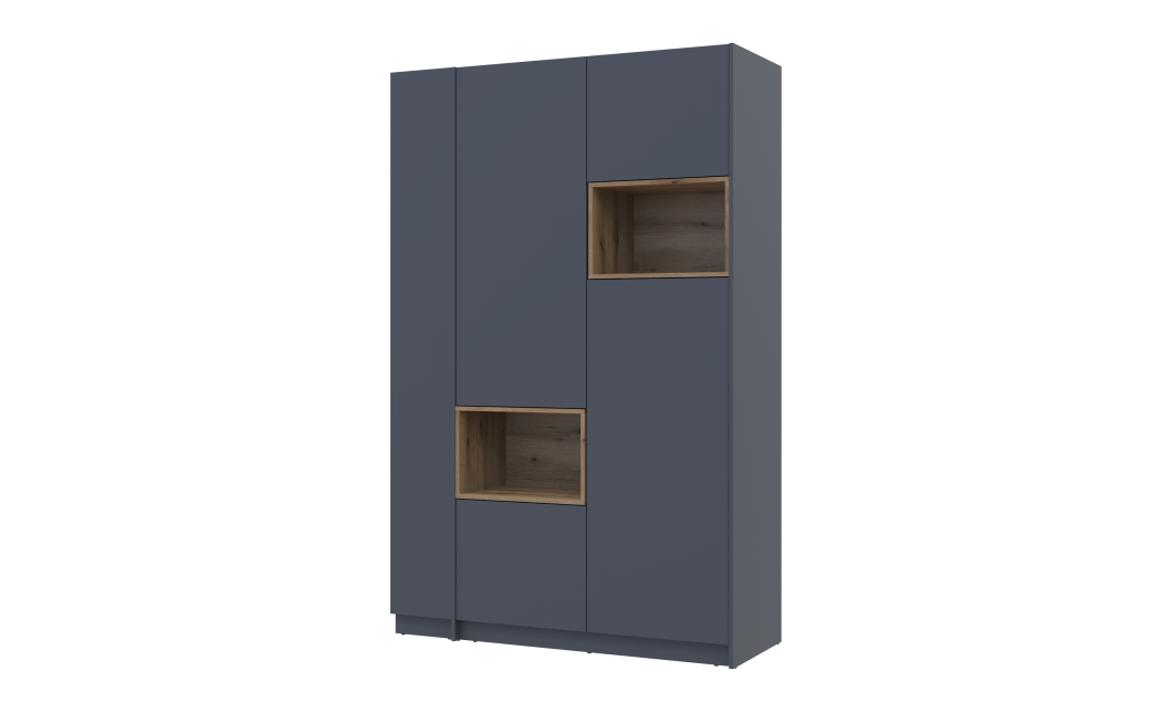 Kleiderschrank Doros Dale mit Drehtüren Anthrazit/Ewok Eiche 2 Türen 143,2x52x220 (42005337)