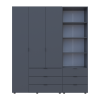 Kleiderschrank Doros Gelar Graphitgrau 3 Türen Säulenschrank 176,2x49,5x203,4 (42005169)