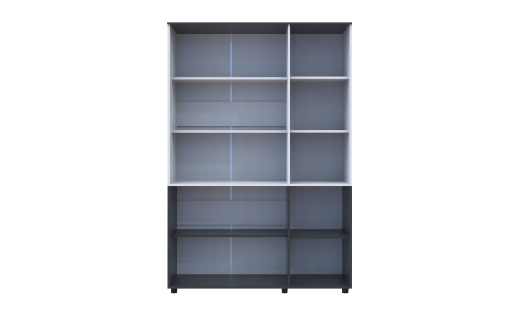 Kleiderschrank Doros Thorn Anthrazit/Weiß 3 Türen Böden 135x51,6x200 (44900516)