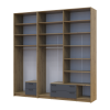 Kleiderschrank mit Spiegel und hohem Aufsatz Doros Rondi Artisan Eiche/Graphit 2+4 Türen 242x52x260 (42005717)