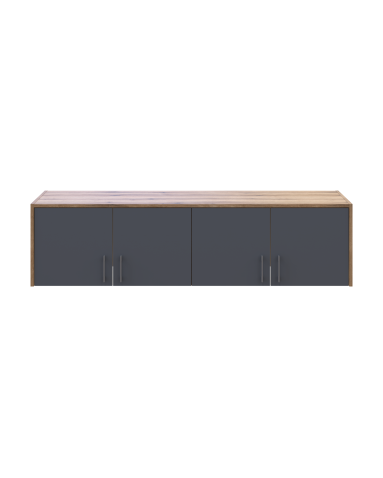 Oberschrank Doros Rondi Artisan Eiche / Graphitgrau 4 Türen 160x52x41 (80737832)