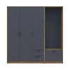 Drehtürenschrank Doros Rondi mit Kleiderstange Artisan Eiche/Graphitgrau 3 Türen 181x52x195 (42005281)