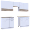 Küche Doros Leia 260x60x250 Weiß / Sonoma Eiche (81000009)