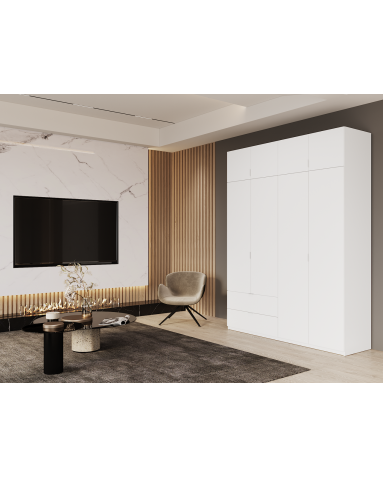 Kleiderschrank Doros Lukas mit Drehtüren Weiß 180x50x240 (80737069)