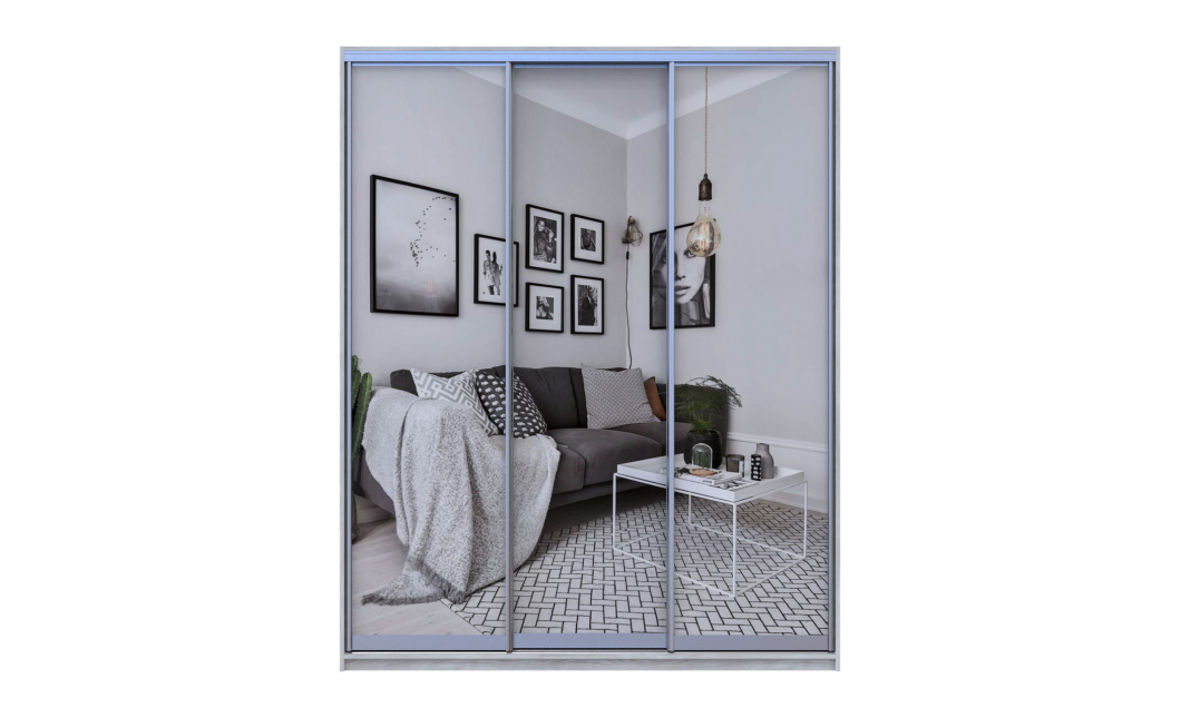 Kleiderschrank Doros City Light Natti Luc Schiebetüren mit Spiegel 225x60x225 (80736532)