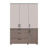 Kleiderschrank Doros Thorn Cremona Cannolo/Kaschmir 3 Türen 3 Schubladen Böden 135x51,6x200 (44900502)
