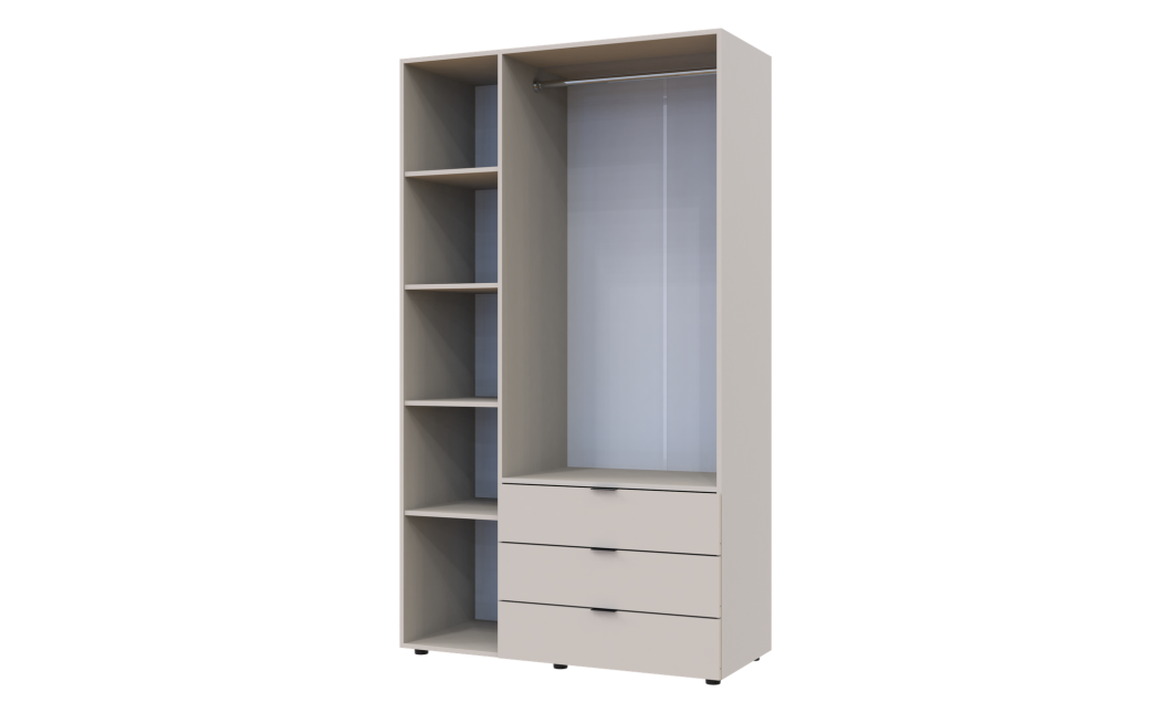 Kleiderschrank Doros Gelar mit Drehtüren Kaschmir 3 Türen 116,2x49,5x203,4 (80737633)