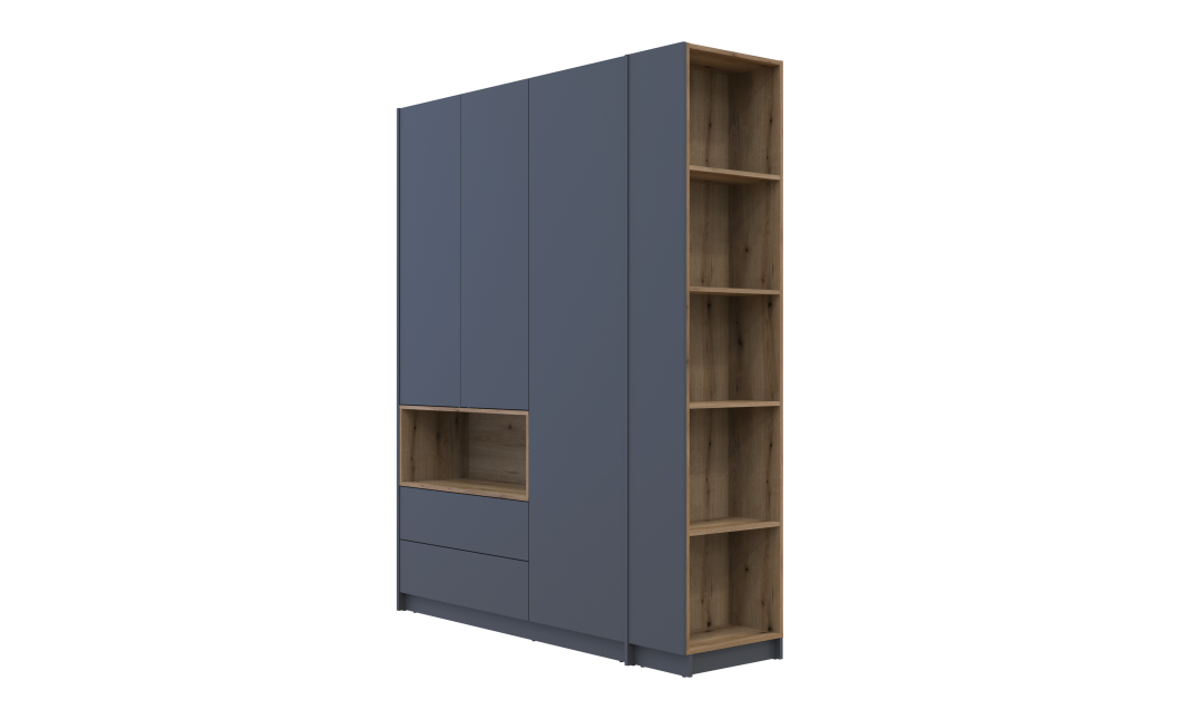 Kleiderschrank Doros Dale mit Drehtüren Anthrazit/Ewok Eiche 3 Türen 178x52x220 (42005338)