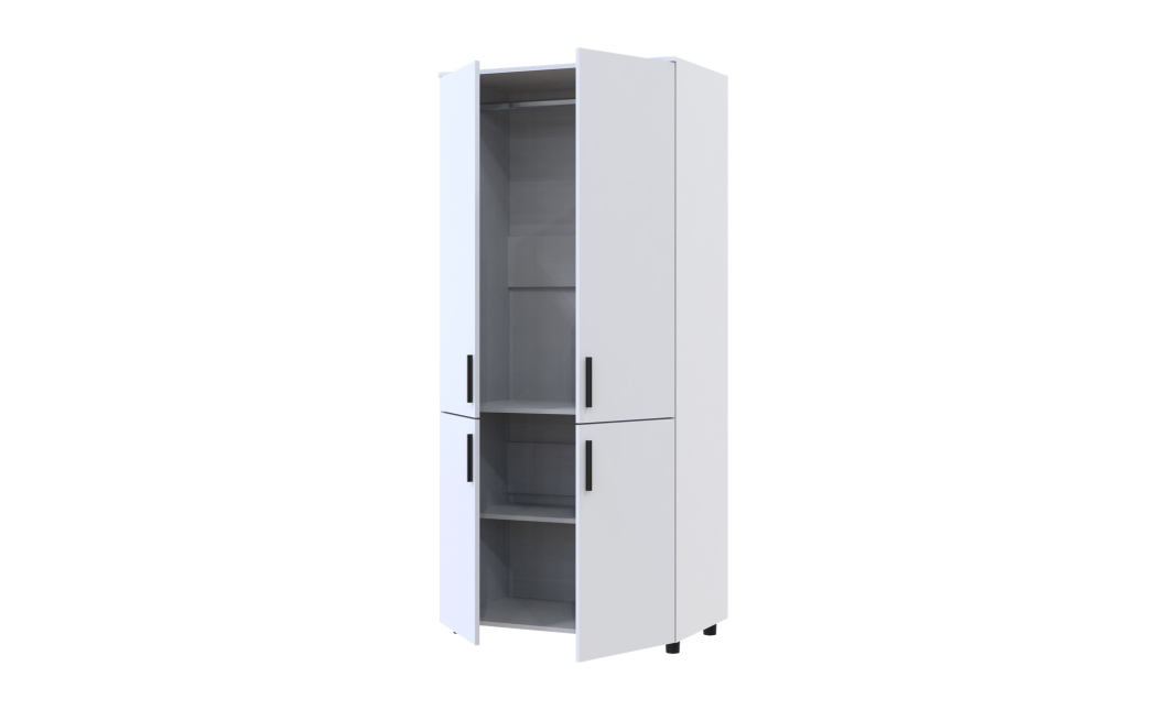 Kleiderschrank Doros Thorn Weiß 2 Türen Kleiderstange 90x51,6x200 (44900435)