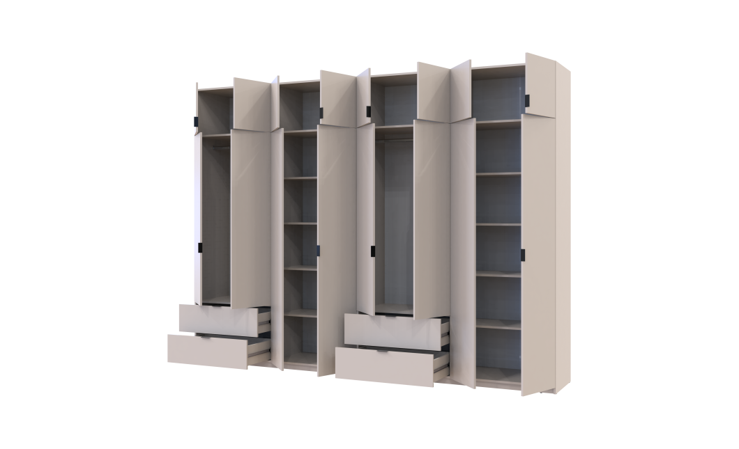 Kleiderschrank-Set Doros Lukas Kaschmir 4+4 Türen 320x50x240 (42005128)