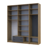 Drehtürenschrank Doros Rondi mit Kleiderstange und hohem Oberschrank Artisan Eiche/Graphitgrau 4 Türen 220x52x260 (42005301)