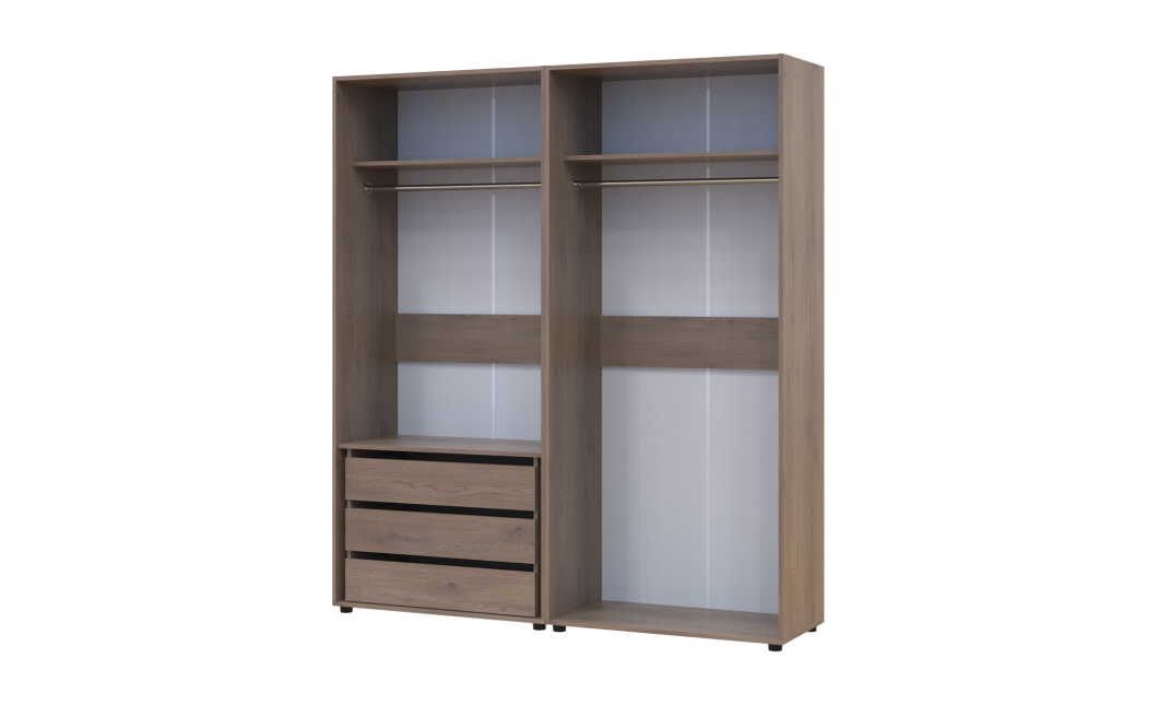 Kleiderschrank mit Schubladen Doros Kasper Cremona Cannolo 2+2 Türen 180x48x204 (42005729)