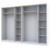 Kleiderschrank Doros Promo mit Drehtüren Weiß 3+3 Türen 270x48x204 (42005006)