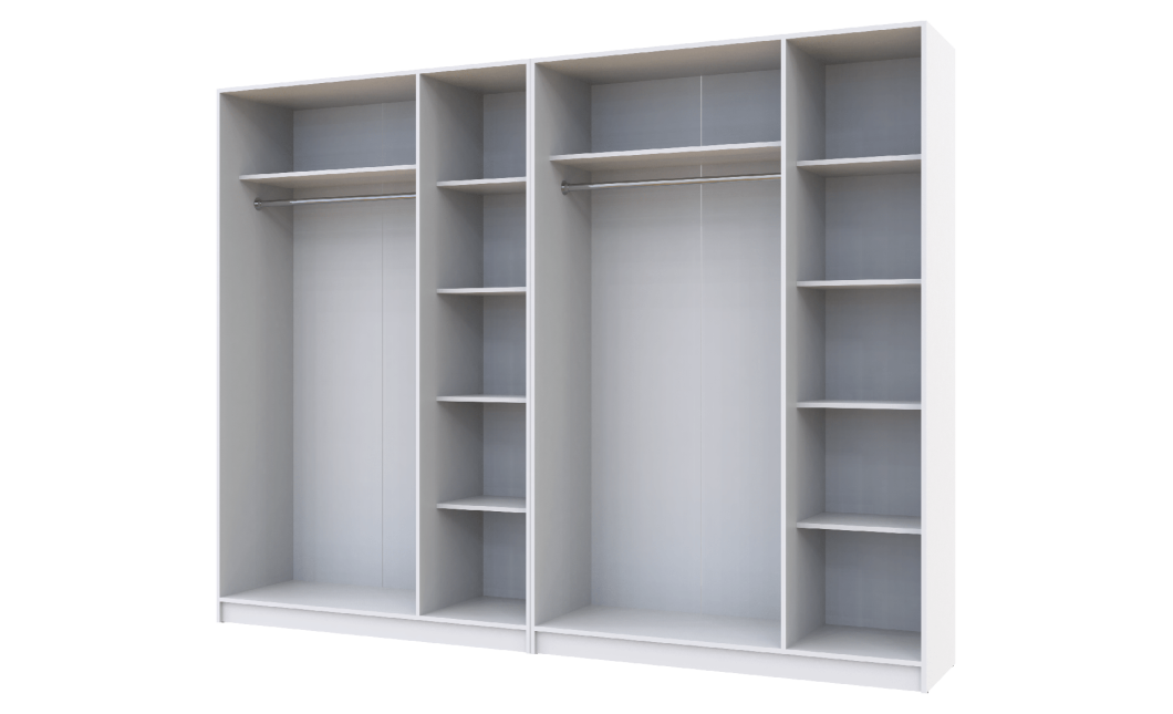 Kleiderschrank Doros Promo mit Drehtüren Weiß 3+3 Türen 270x48x204 (42005006)