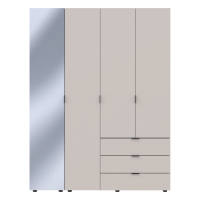 Kleiderschrank Doros Gelar Kaschmir 3 Türen mit Spiegel 155x49,5x203,4 (80737657)