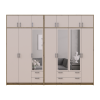 Kleiderschrank mit Spiegel und Aufsatz Doros Rondi Artisan Eiche/Kaschmir 3+4 Türen 281x52x236 (42005673)