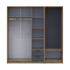 Drehtürenschrank Doros Rondi mit Kleiderstange Artisan Eiche/Graphitgrau 3 Türen 181x52x195 (42005281)