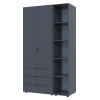 Kleiderschrank Doros Gelar Graphitgrau 2 Türen mit offenem Regal 115,7x49,5x203,4 (42005054)