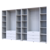 Kleiderschrank Doros Gelar Set mit Drehtüren Weiß 4+4 Türen 310x49,5x203,4 (42002121)