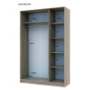 Kleiderschrank Doros Promo mit Drehtüren Sonoma Eiche 2+3 Türen 225x48x204 (42005003)