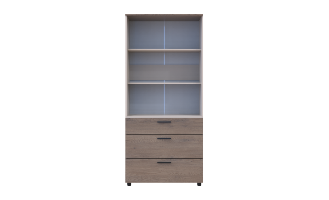 Kleiderschrank Doros Thorn Cremona Cannolo/Kaschmir 2 Türen 3 Schubladen Böden 90x51,6x200 (44900454)
