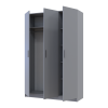 Kleiderschrank Doros Promo mit Drehtüren Grau 3 Türen 135x48x204 (80737765)