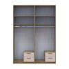 Kleiderschrank mit Spiegel und Aufsatz Doros Rondi Artisan Eiche/Kaschmir 2+2 Türen 164x52x236 (42005665)