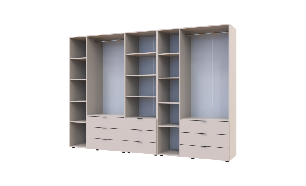 Kleiderschrank Doros Gelar Kaschmir 3+3 Türen Säulenschrank 292,4x49,5x203,4 (42005178)