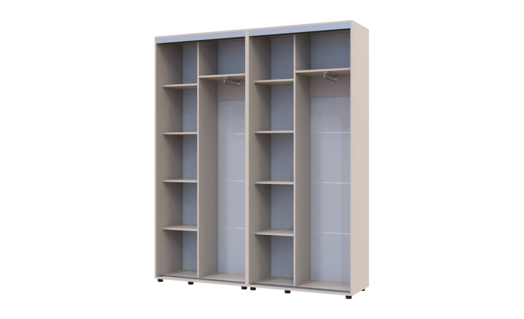 Kleiderschrank Doros Sigma Slim Schiebetüren Kaschmir 2+2 Türen 180x45x214.4 (42005582)