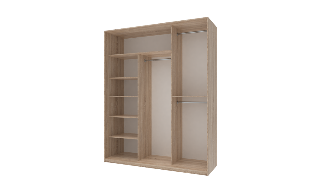 Kleiderschrank Doros City Light Schiebetüren Sonoma Eiche 3 Türen 180x60x225 (42002003)