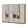 Kleiderschrank mit Spiegel Doros Rondi Artisan Eiche/Kaschmir 2+4 Türen 242x52x195 (42005657)