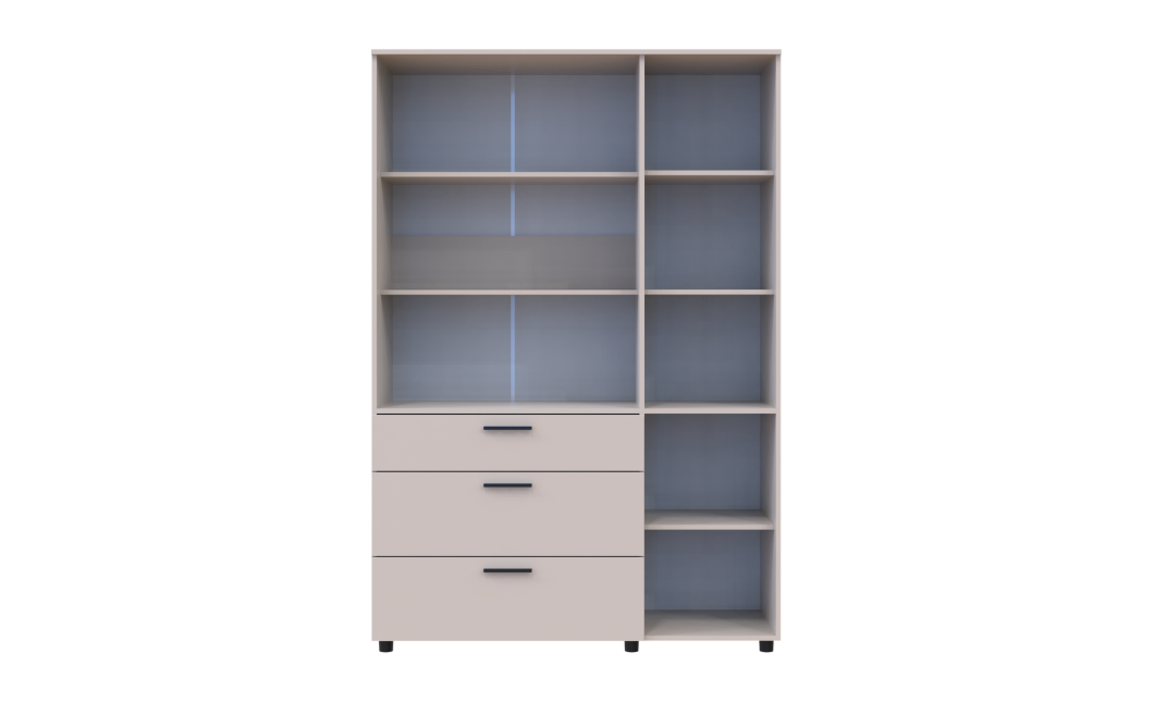 Kleiderschrank Doros Thorn Kaschmir 3 Türen 3 Schubladen Böden 135x51,6x200 (44900498)