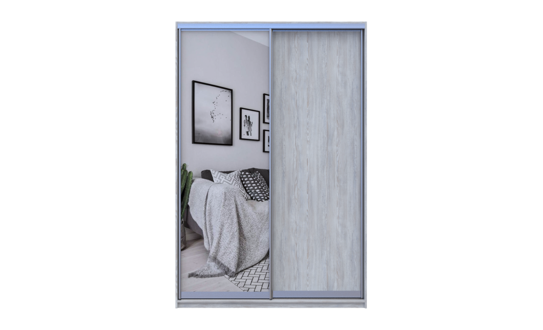 Kleiderschrank Doros City Light Natti Luc Schiebetüren mit Spiegel 120x60x225 (80736498)