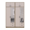 Kleiderschrank mit Spiegel und Aufsatz Doros Rondi Artisan Eiche/Kaschmir 2+2 Türen 164x52x236 (42005665)