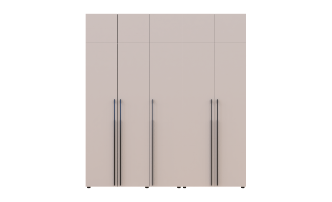 Kleiderschrank mit Regalen und Aufsatz Doros Kasper Kaschmir 2+3 Türen 225x48x245 (42005552)