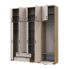 Kleiderschrank Doros Rondi mit Kleiderstange und hohem Oberschrank Artisan Eiche/Kaschmir 4 Türen 220x52x260 (42005300)