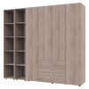 Kleiderschrank Doros Gelar Sonoma Eiche 4 Türen mit 2 offenen Regalböden 231,4x49,5x203,4 (42005050)