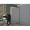 Kleiderschrank Doros City Light Schiebetüren Sonoma Eiche mit Spiegel 120x60x225 (42002036)