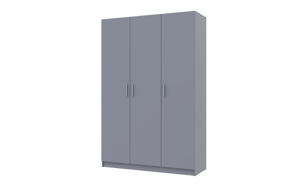 Kleiderschrank Doros Promo mit Drehtüren Grau 3 Türen 135x48x204 (80737765)