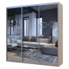 Kleiderschrank Doros City Light Schiebetüren Sonoma Eiche mit Spiegel 225x60x225 (42002138)
