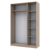 Kleiderschrank Doros Promo mit Drehtüren Sonoma Eiche 3 Türen 135x48x204 (80737072)