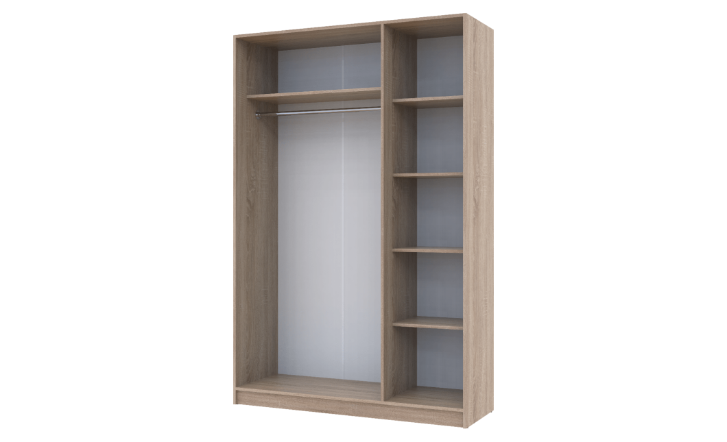 Kleiderschrank Doros Promo mit Drehtüren Sonoma Eiche 3 Türen 135x48x204 (80737072)