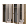 Kleiderschrank Doros Rondi Artisan Eiche/Kaschmir 3+3 Türen 242x52x195 (42005658)