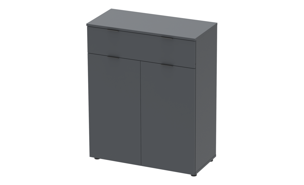 Kommode Doros Ron 2 Graphitgrau 2 Türen 1 Schublade 80x38x100 (41516004)