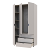 Kleiderschrank Doros Gelar mit Drehtüren Kaschmir 3 Türen 116,2x49,5x203,4 (80737633)