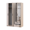 Kleiderschrank Doros Rondi mit Drehtüren mit Spiegel Kaschmir 3 Türen 121x52x195 (80738473)