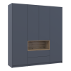 Kleiderschrank Doros Dale Anthrazit/Ewok Eiche 4 Türen 206x52x220 (44900527)